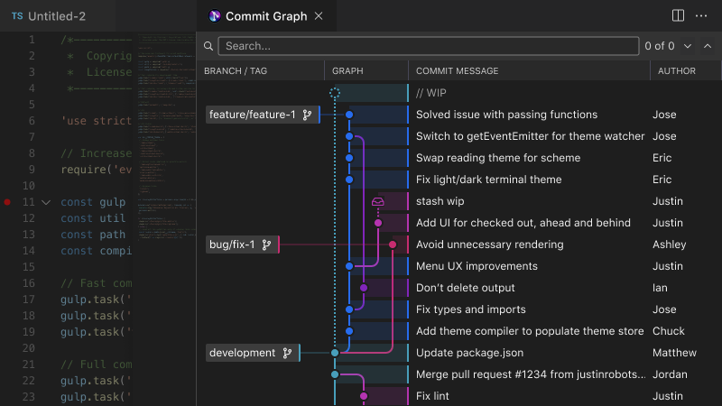 Worktrees View in Side Bar